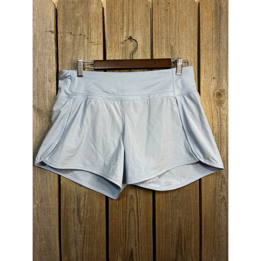 Free Fly Bamboo Lined Active Shorts Light Blue Size Medium Back Zip Pocket